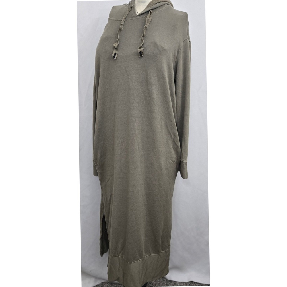 Stateside‎ Hooded Sweatshirt Dress S  Plush Lined Olive  Made in USA Comfortcore